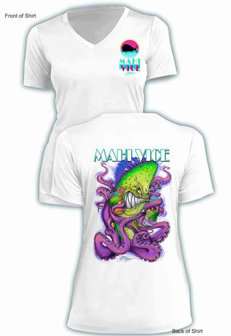 Mahi Vice- Ladies Short Sleeve V-Neck-100% Polyester